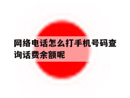包含网络电话怎么打手机号码查询话费余额呢的词条