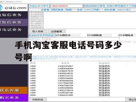 手机淘宝客服电话号码多少号啊