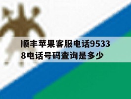 顺丰苹果客服电话95338电话号码查询是多少
