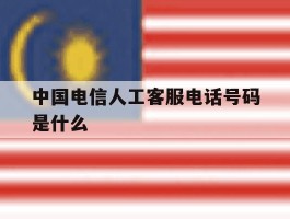 中国电信人工客服电话号码是什么