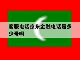 客服电话京东金融电话是多少号啊
