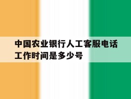 中国农业银行人工客服电话工作时间是多少号的简单介绍