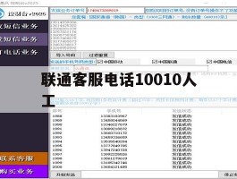 联通客服电话10010人工