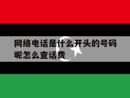 网络电话是什么开头的号码呢怎么查话费