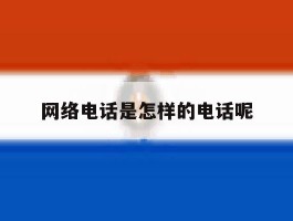 网络电话是怎样的电话呢