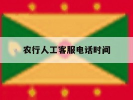 农行人工客服电话时间