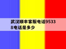 武汉顺丰客服电话95338电话是多少