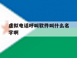 虚拟电话呼叫软件叫什么名字啊