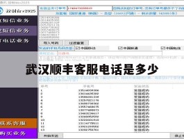 武汉顺丰客服电话是多少