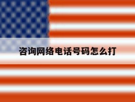 咨询网络电话号码怎么打