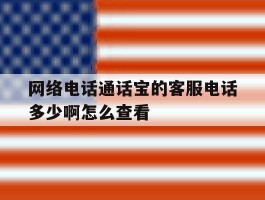 关于网络电话通话宝的客服电话多少啊怎么查看的信息
