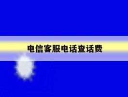 电信客服电话查话费