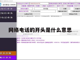 网络电话的开头是什么意思