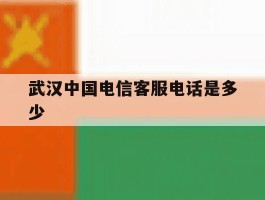武汉中国电信客服电话是多少