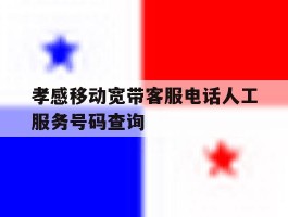 孝感移动宽带客服电话人工服务号码查询