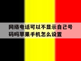 关于网络电话可以不显示自己号码吗苹果手机怎么设置的信息