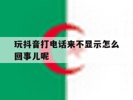 玩抖音打电话来不显示怎么回事儿呢