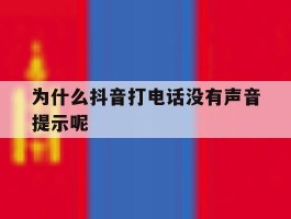 为什么抖音打电话没有声音提示呢