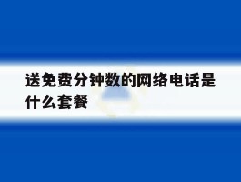 送免费分钟数的网络电话是什么套餐