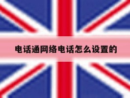 电话通网络电话怎么设置的