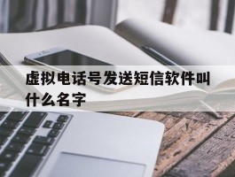 虚拟电话号发送短信软件叫什么名字