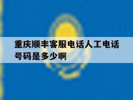 关于重庆顺丰客服电话人工电话号码是多少啊的信息