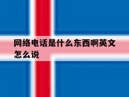 网络电话是什么东西啊英文怎么说