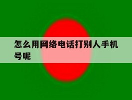 怎么用网络电话打别人手机号呢