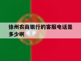徐州农商银行的客服电话是多少啊