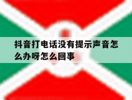 抖音打电话没有提示声音怎么办呀怎么回事