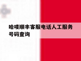包含哈喽顺丰客服电话人工服务号码查询的词条