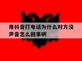 包含用抖音打电话为什么对方没声音怎么回事啊的词条