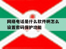 网络电话是什么软件啊怎么设置密码保护功能