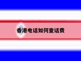 香港电话如何查话费