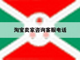 淘宝卖家咨询客服电话