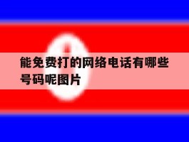 能免费打的网络电话有哪些号码呢图片