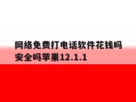网络免费打电话软件花钱吗安全吗苹果12.1.1