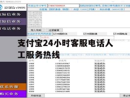支付宝24小时客服电话人工服务热线