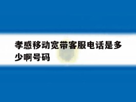孝感移动宽带客服电话是多少啊号码