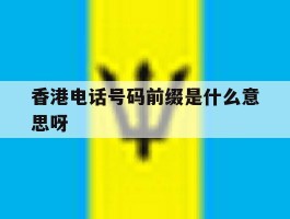 香港电话号码前缀是什么意思呀
