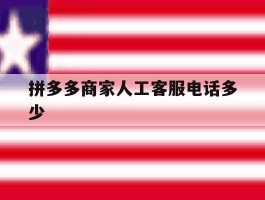 拼多多商家人工客服电话多少