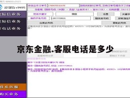 京东金融.客服电话是多少