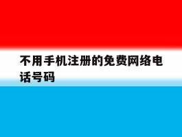 不用手机注册的免费网络电话号码