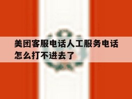 美团客服电话人工服务电话怎么打不进去了