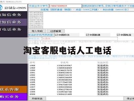 淘宝客服电话人工电话
