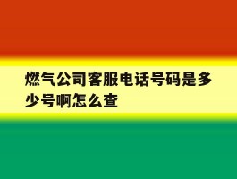 包含燃气公司客服电话号码是多少号啊怎么查的词条