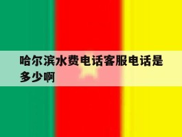关于哈尔滨水费电话客服电话是多少啊的信息