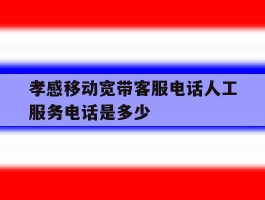 孝感移动宽带客服电话人工服务电话是多少